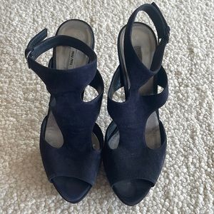 Miu Miu Suede T-Strap Sandal 37 1/2